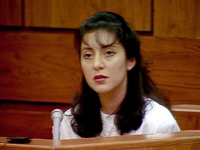 A still of Lorena Bobbitt in court after the 1993 incident, featured in "Lorena," a four-part documentary series on Amazon Prime.
