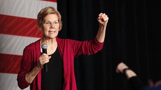 Image: Sen. Elizabeth Warren, D-Mass, speaks during an organizing event at 