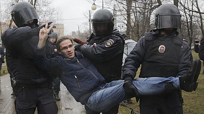 Un centenar de detenidos en una manifestación contra Putin en San Petersburgo