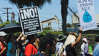 'We won't go away, welcome to your hundredth day', climate marchers hold rallies in the US