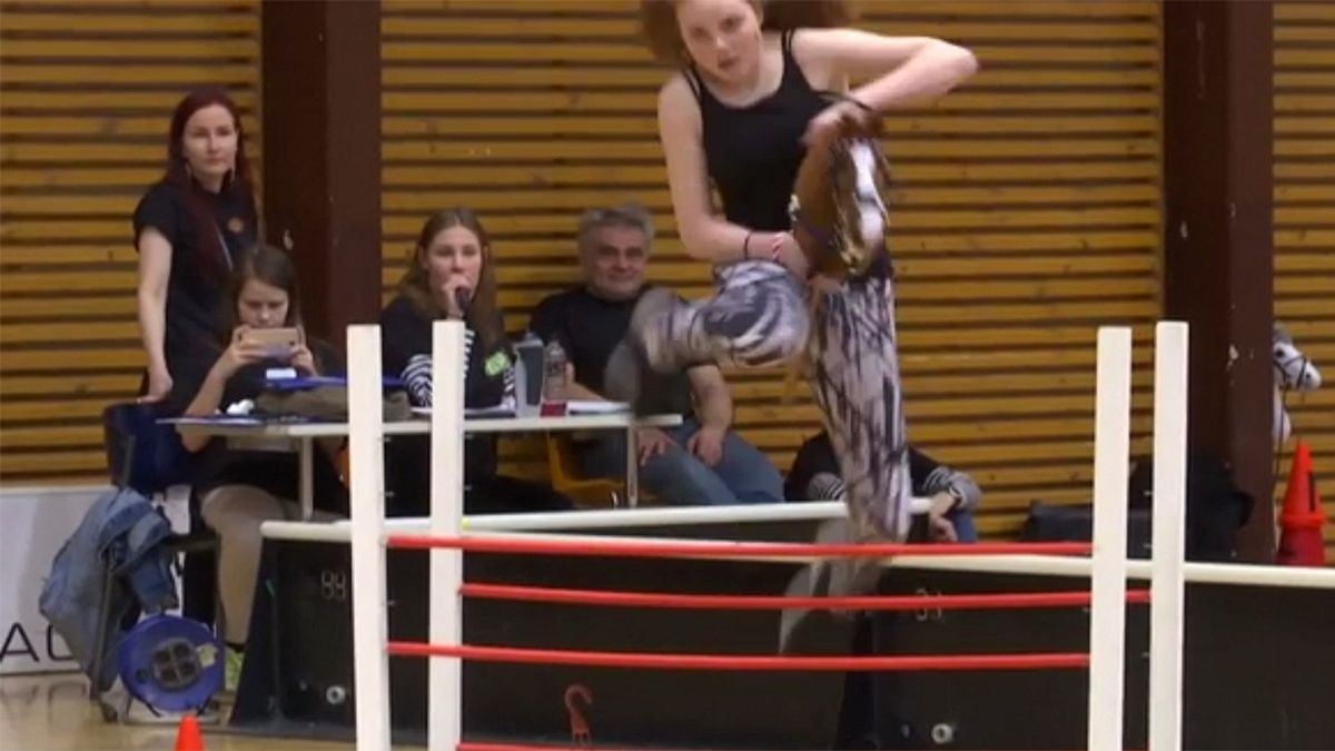 Video. Finns compete in annual hobby horse championship