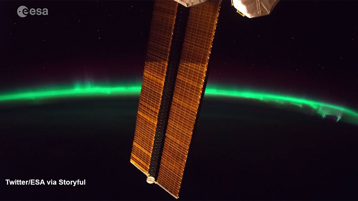 L'aurora boreale vista dalla Stazione spaziale internazionale