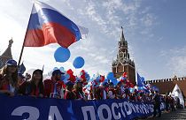 Több tízezren vonultak fel Moszkvában május elsején