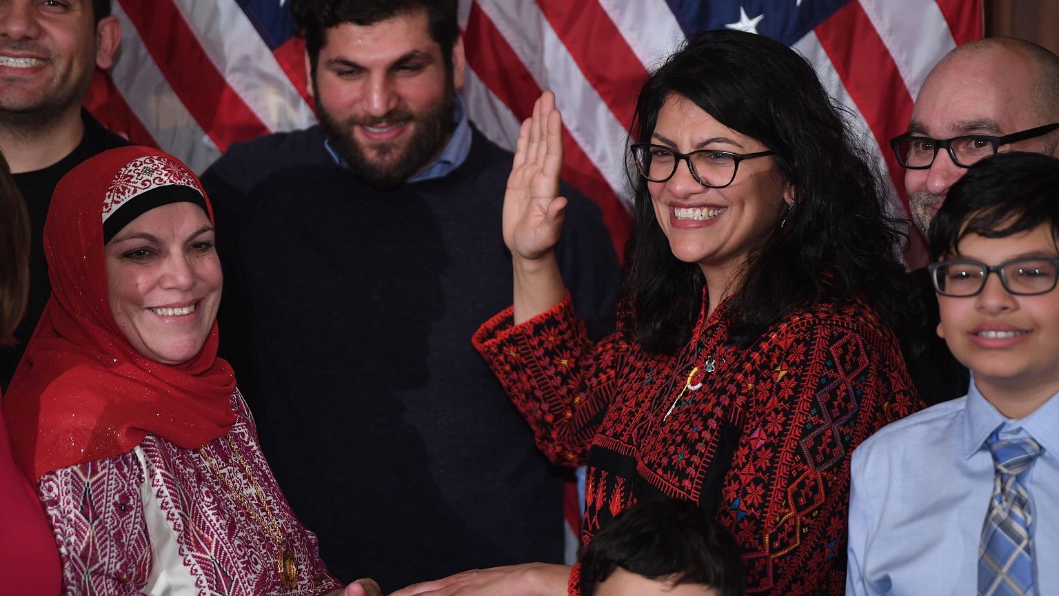Image: Rep. Rashida Tlaib takes the oath of office