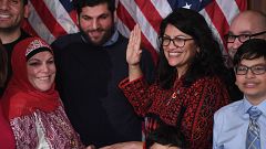 Image: Rep. Rashida Tlaib takes the oath of office