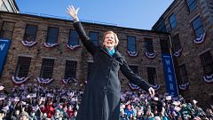 Image: Sen. Elizabeth Warren, D-Mass., announces her bid for President of t