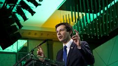 Image: Mayor Pete Buttigieg speaks at the U.S. Conference of Mayors in Wash