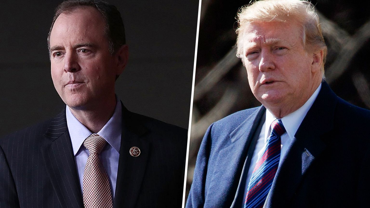 Image: Rep. Adam Schiff, D-Calif., and President Donald Trump.