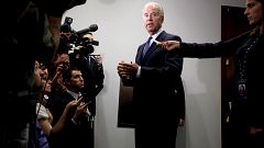 Image: Vice President Joe Biden speaks with reporters after a meeting with 