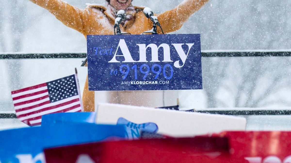 Image: Sen. Amy Klobuchar, D-Minn., announces her candidacy for president i