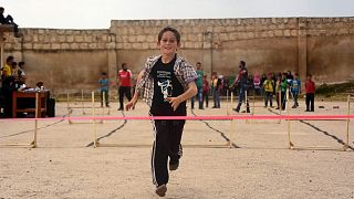 Children from Aleppo town compete in local 'Olympics'