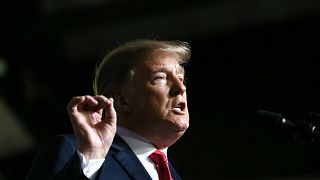 Image: U.S. President Donald Trump speaks during a rally at El Paso County 