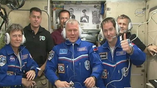 The astronaut voting from space The astronaut voting from space