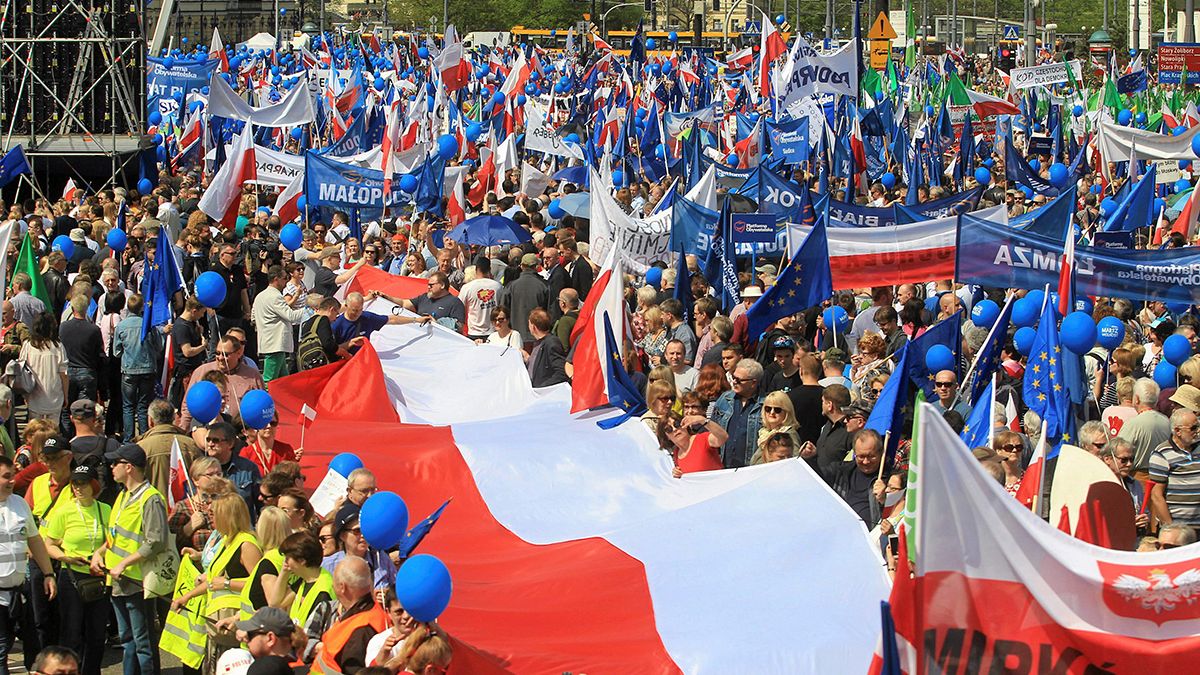 Milhares em marcha contra Governo nacionalista de Jaroslaw Kaczynski