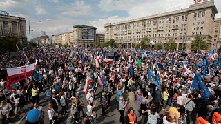 مظاهرة من أجل الحرية ضد السلطة المحافظة في بولندا