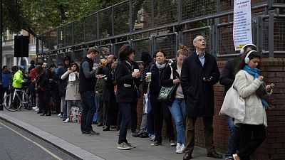 Long queues in London