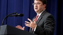 U.S. Secretary of Veterans Affairs Robert Wilkie speaks before U.S. Preside