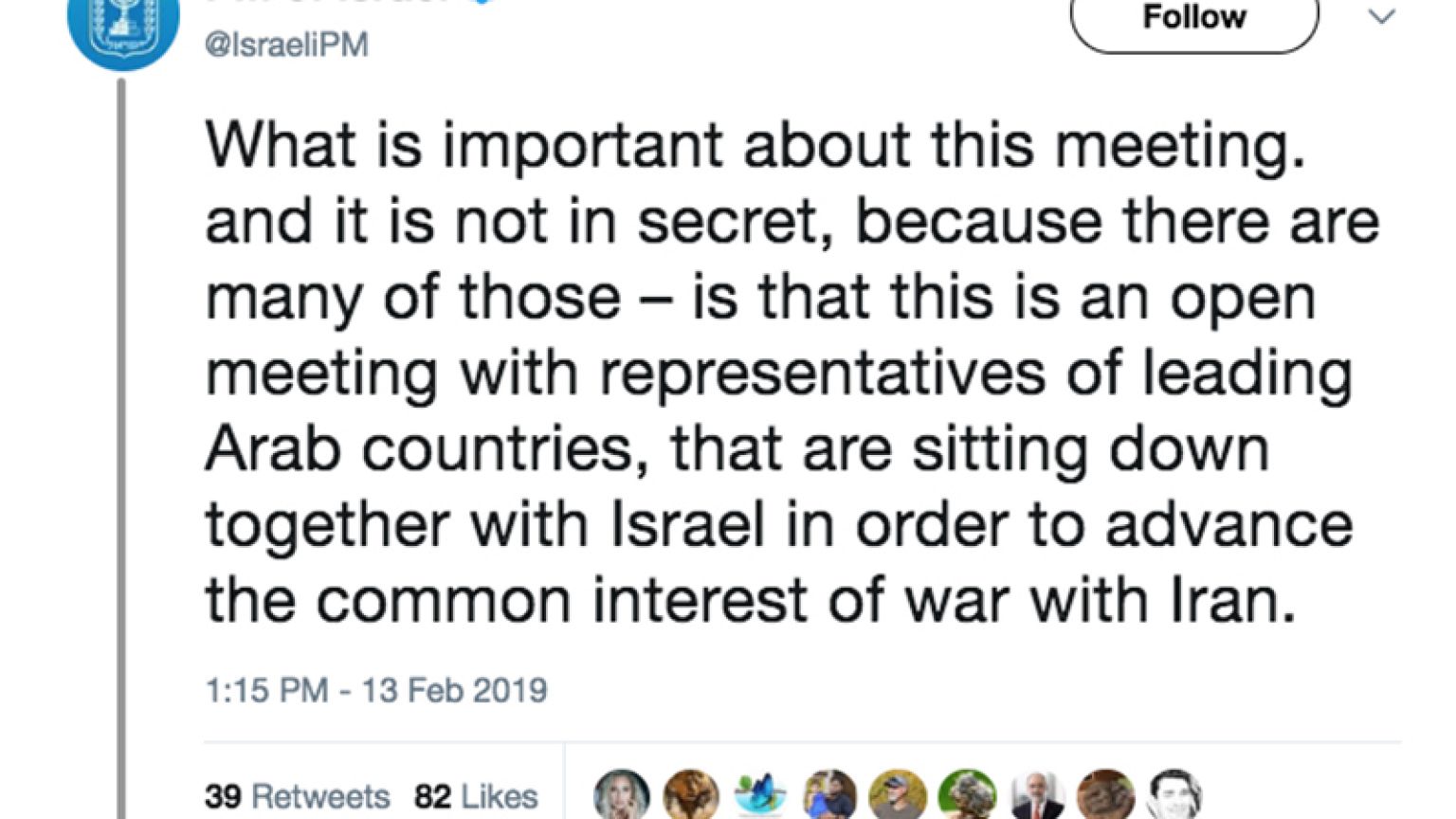 Image; Tweet by PM of Israel