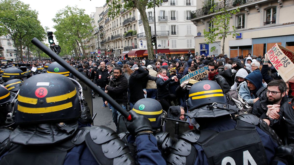 تظاهرات در پاریس پس از انتخابات ریاست جمهوری فرانسه