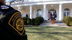 Image: U.S. President Trump declares a national emergency at the southern b