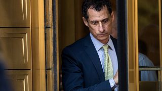 Anthony Weiner leaves Manhattan Federal Court in New York on Sept. 25, 2017