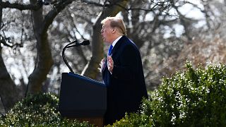 Image: President Donald Trump speaks about the U.S.-Mexico border in the Ro