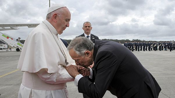 Centenário das Aparições: Presidente Marcelo recebeu Papa Francisco em Leiria Centenário das Aparições: Presidente Marcelo recebeu Papa Francisco em Leiria