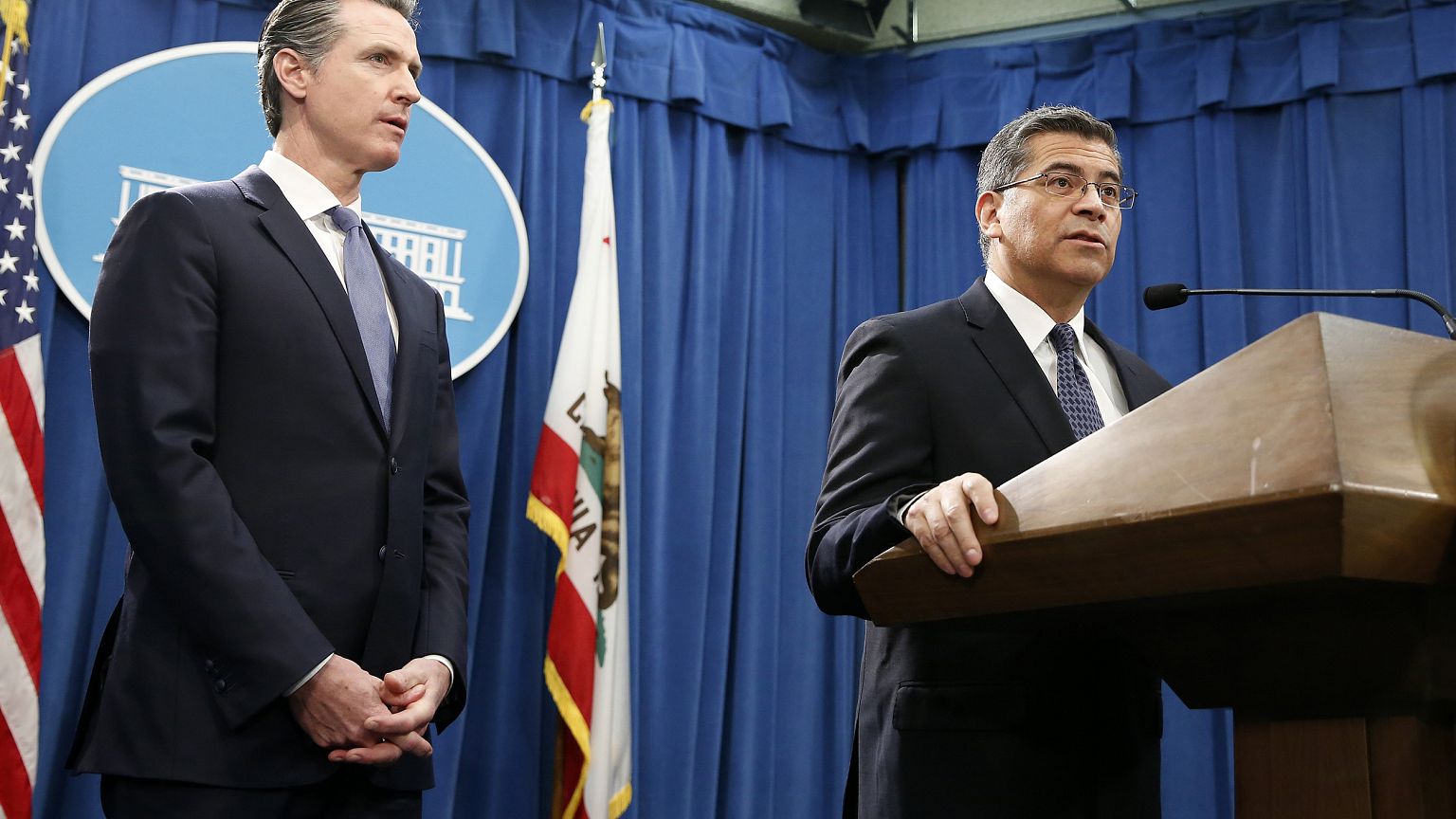 Image: Gavin Newsom, Xavier Becerra