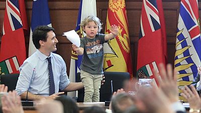 Canadian PM earns praise on Facebook as he takes 3-year-old son to work