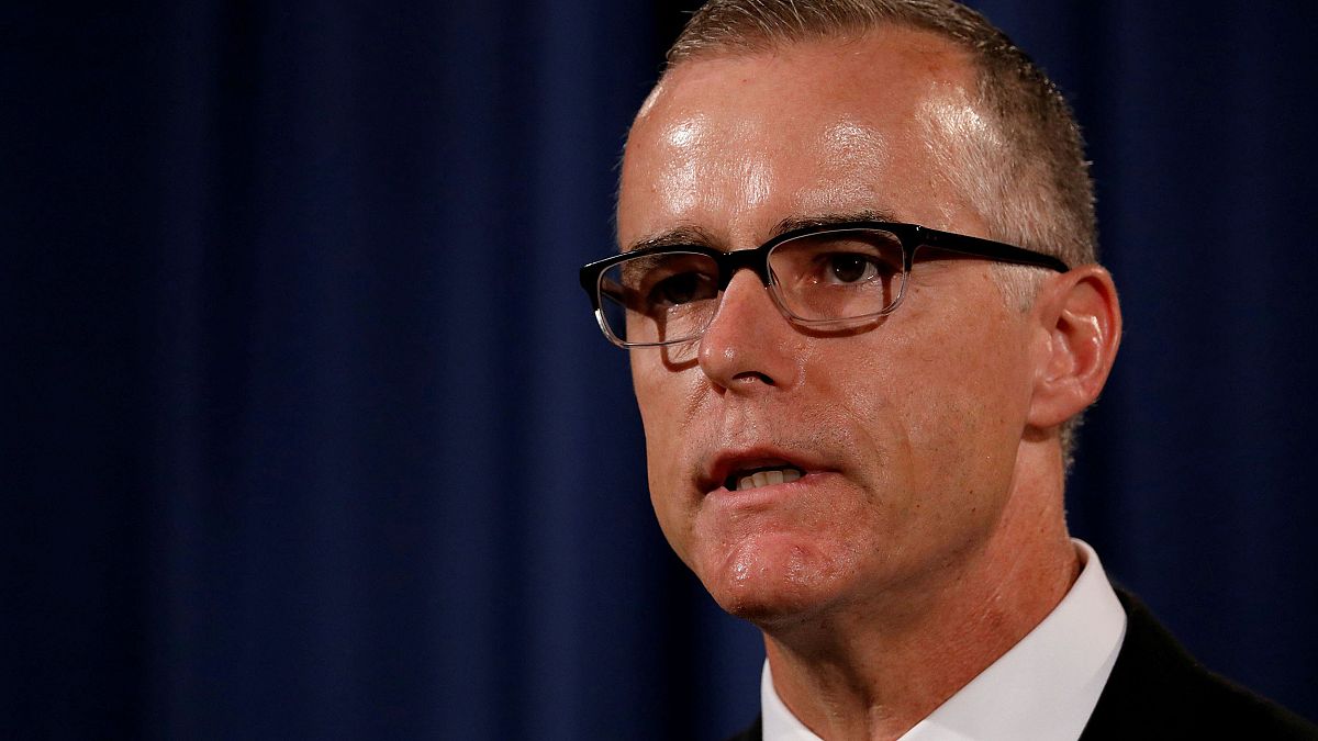 Image: Acting FBI Director Andrew McCabe talks during a news conference at 