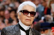Image: FILE PHOTO - German designer Karl Lagerfeld appears at the end of hi