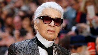 Image: FILE PHOTO - German designer Karl Lagerfeld appears at the end of hi