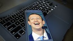 Facebook CEO photo illustration on portable devices