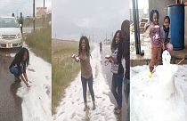 Rare hailstorm gives Zambians a snowy feel in May