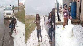 Rare hailstorm gives Zambians a snowy feel in May