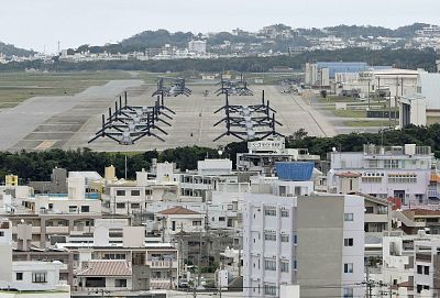 U.S. Marine Corps Air Station Futenma is situated in a crowded residential area of Ginowan, Japan.