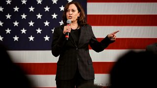 Image: Sen. Kamala Harris, D-Calif., speaks at a campaign event in North Ch