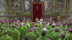 Image: Pope Francis is seen during the last day of the four-day meeting on 