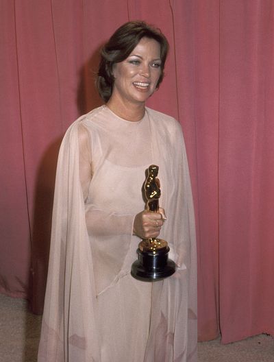 Fletcher attended the 48th Annual Academy Awards in a pastel gown. 