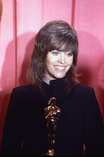 Fonda wore a black suit as a statement of support for women\'s equality, and to protest the Vietnam War. 