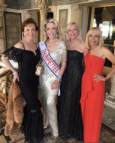 The founding Trumpettes with president Toni Holt Kramer, second from left, at Mar-A-Lago.