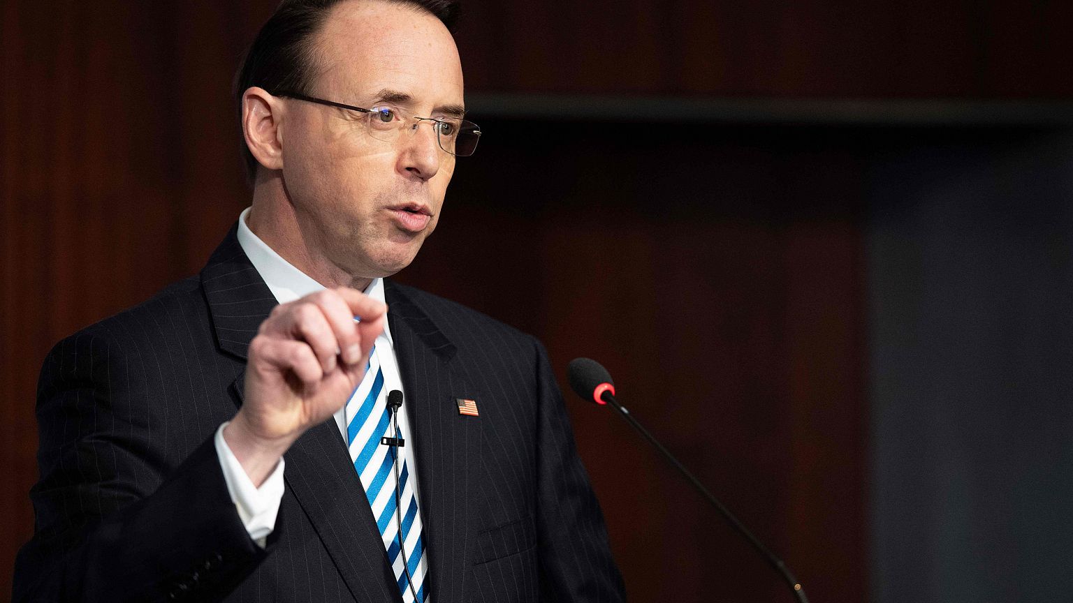 Image: Deputy Attorney General Rod Rosenstein speaks at The Center for Stra