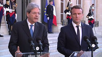 France's Macron and Italy's Gentiloni present a united front over EU