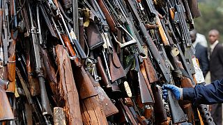 Cache of assorted arms seized in Ivory Coast's Bouake city as mutiny ends