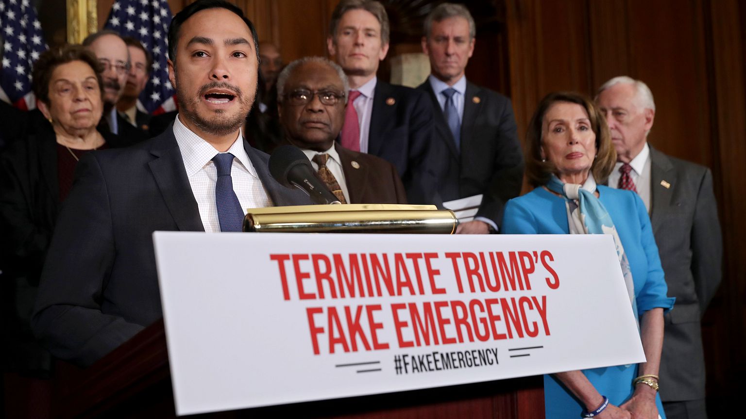 Image: Rep. Joaquin Castro, D-Texas, speaks at a news conference on a House