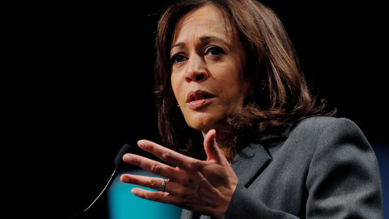 Image: Democratic 2020 U.S. presidential candidate Harris speaks at Politic