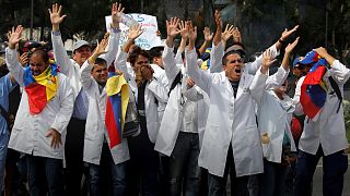 Venezuelan health workers march against Maduro