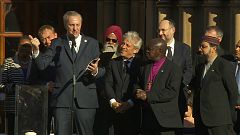 Poet Tony Walsh gives rousing performance at Manchester vigil