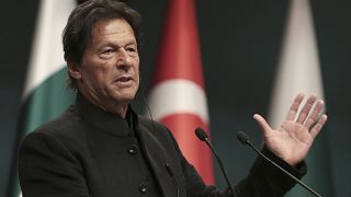 Image: Pakistan's Prime Minister Imran Khan speaks during news conference i