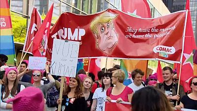 Brüksel sokaklarında Trump protestoları